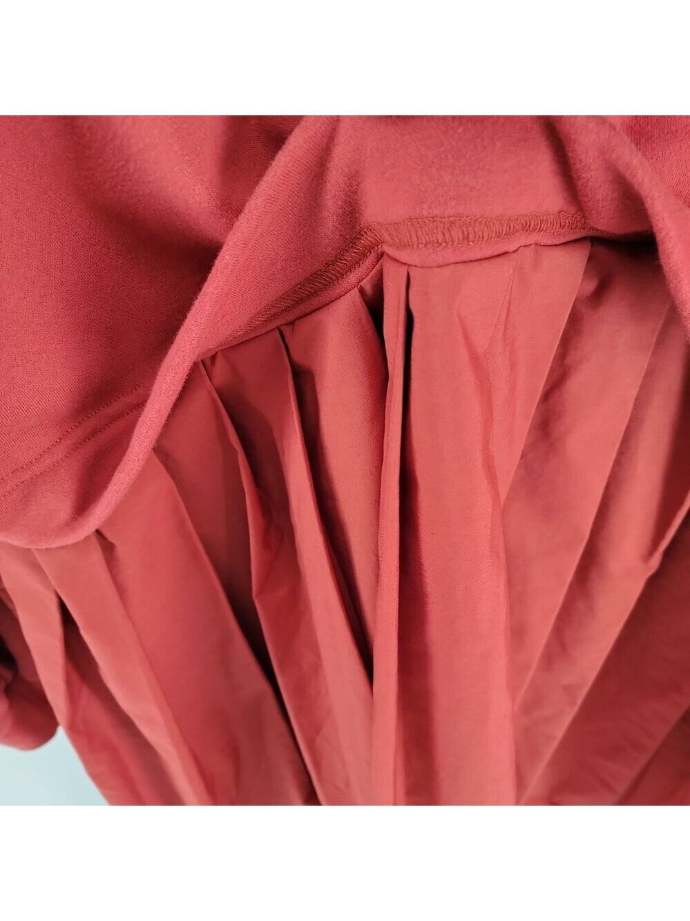 ANRABESS Red Sweatshirt Dress XL – Cozy Pleated Skirt Tunic, Holiday Casual - Picture 6 of 6
